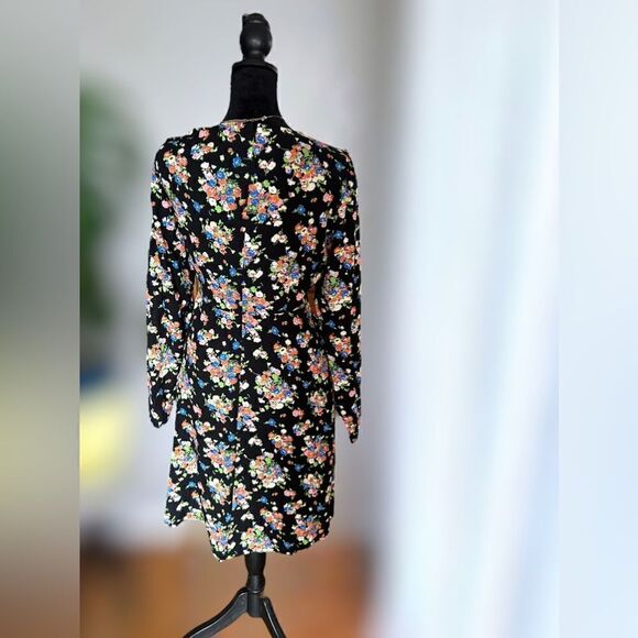 Boden Crew Neck Fit and Flare Dress in Black Floral Size 8 - Picture 8 of 13